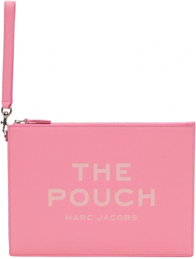 Marc Jacobs Pink 'the Leather Large' Pouch In 666 Petal Pink