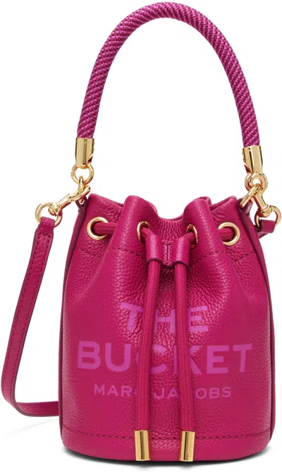 Marc Jacobs Pink 'the Leather Mini Bucket' Bag In 955 Lipstick Pink