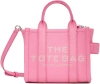 Marc Jacobs The Leather Mini Tote Lipstick Pink Bag In 666 Petal Pink