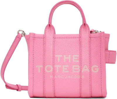 Marc Jacobs The Leather Mini Tote Bag In 666 Petal Pink