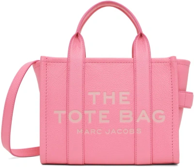 Marc Jacobs Pink 'the Leather Small' Tote In 666 Petal Pink