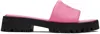 MARC JACOBS PINK 'THE LUG SOLE SLIDE' SANDALS