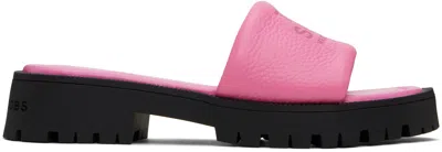 MARC JACOBS PINK 'THE LUG SOLE SLIDE' SANDALS