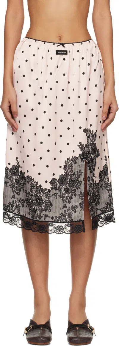 Marc Jacobs Pink Trompe L'oeil Dots Midi Skirt In Multi