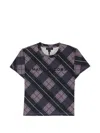 Marc Jacobs Logo Checked Cotton T-shirt In Purple