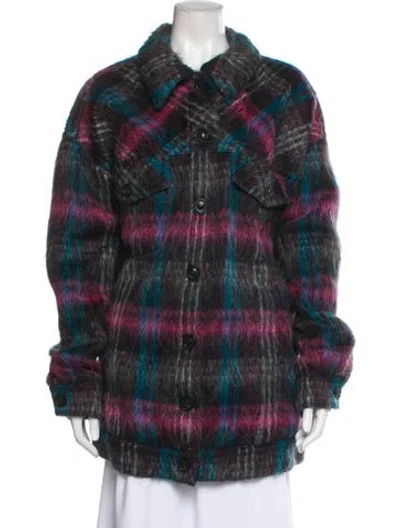 Pre-owned Marc Jacobs Plaid Print Coat In Multicolor