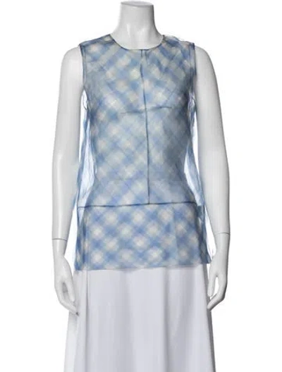 Pre-owned Marc Jacobs Plaid Print Crew Neck Top