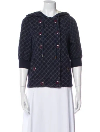 Pre-owned Marc Jacobs Plaid Print Evening Jacket In Blue