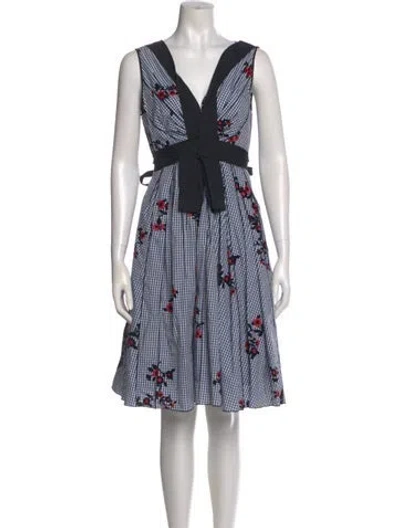 Pre-owned Marc Jacobs Plaid Print Knee-length Dress In Blue