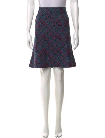 Pre-owned Marc Jacobs Plaid Print Knee-length Skirt In Blue