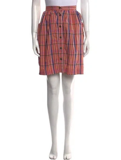 Pre-owned Marc Jacobs Plaid Print Knee-length Skirt In Pink