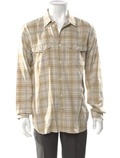 Pre-owned Marc Jacobs Plaid Print Long Sleeve Western Shirt In Brown
