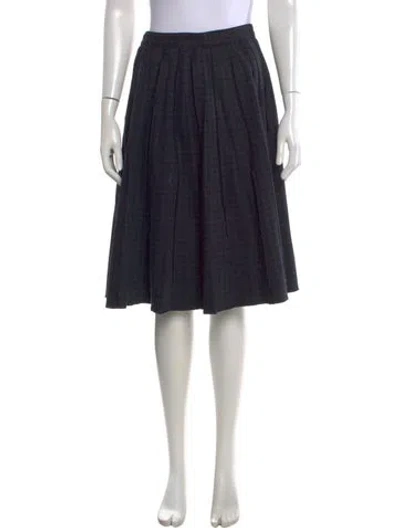 Pre-owned Marc Jacobs Plaid Print Midi Length Skirt In Blue