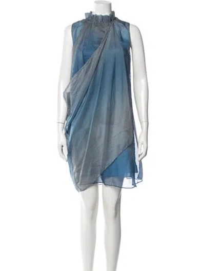 Pre-owned Marc Jacobs Plaid Print Mini Dress In Blue
