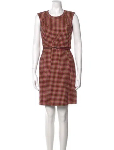 Pre-owned Marc Jacobs Plaid Print Mini Dress In Pink