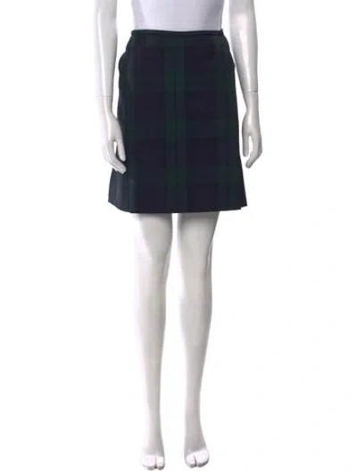 Pre-owned Marc Jacobs Plaid Print Mini Skirt In Blue
