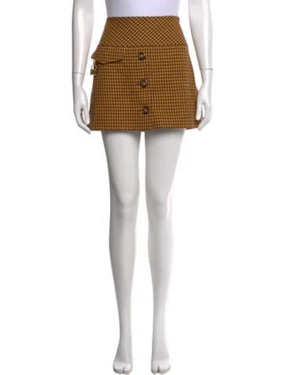 Pre-owned Marc Jacobs Plaid Print Mini Skirt In Yellow