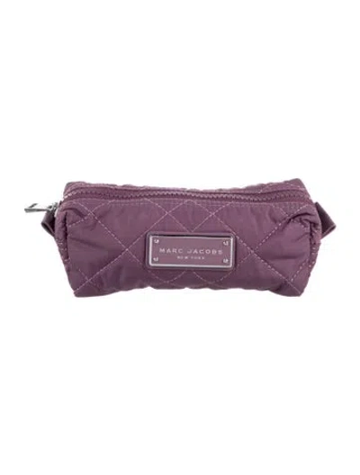 Pre-owned Marc Jacobs Plaquard Cosmetic Bag In Purple