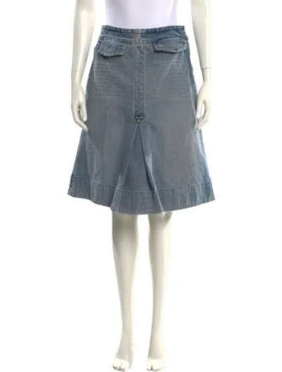 Pre-owned Marc Jacobs Pleated Accents Knee-length Skirt In Blue