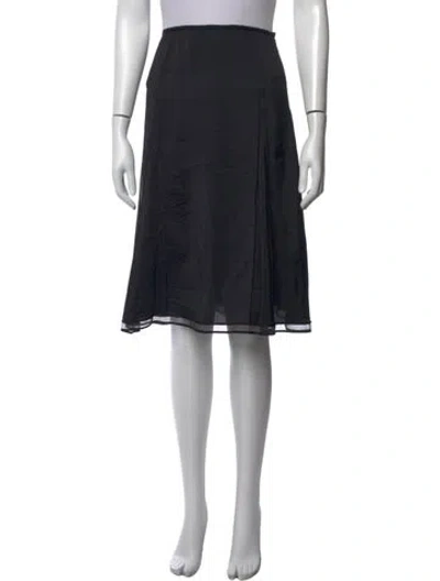 Pre-owned Marc Jacobs Pleated Accents Midi Length Skirt In Black
