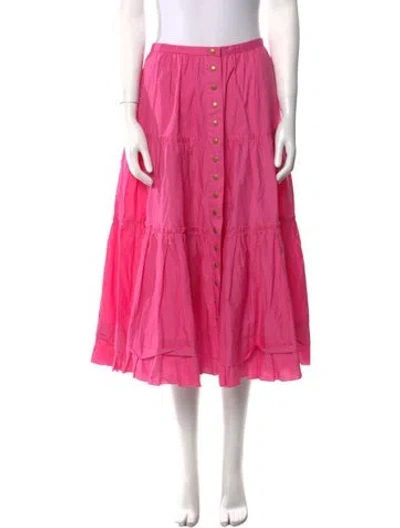 Pre-owned Marc Jacobs Pleated Accents Midi Length Skirt In Pink
