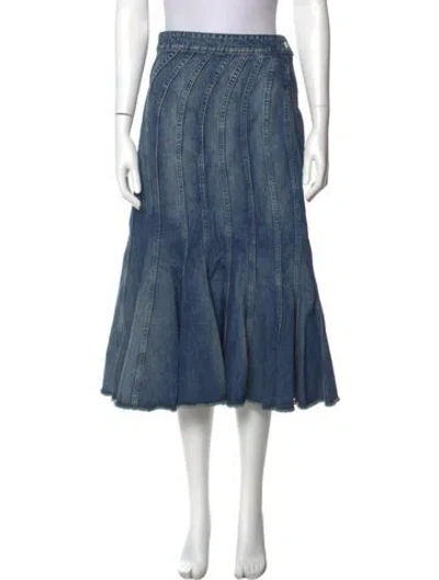 Pre-owned Marc Jacobs Pleated Accents Midi Length Skirt W/ Tags In Blue