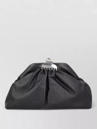 Marc Jacobs Pleated Clutch Bag Silver Tone Hardware