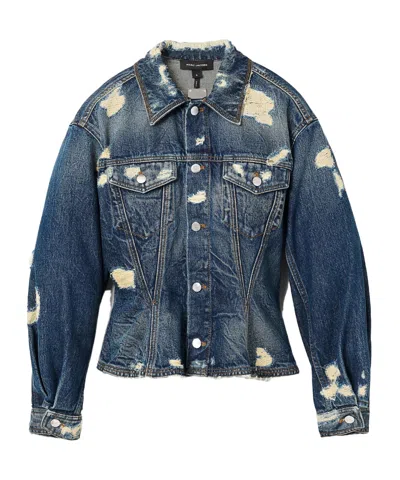 MARC JACOBS MARC JACOBS THE RIP AND REPAIR FLUTED DENIM JACKET