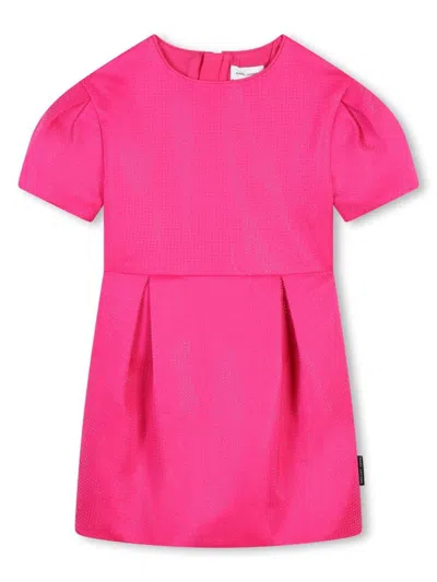 Marc Jacobs Kids' Pleated Short-sleeve Dress In Pink