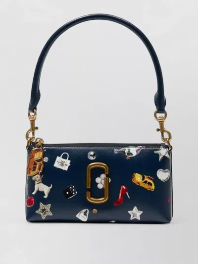 Marc Jacobs Pochette Leather Clutch Bag Top Handle In Blue