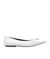 Marc Jacobs Ali Patent Leather Pointed Flats In White