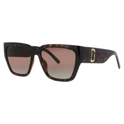 Marc Jacobs Polarized Brown Shaded Square Ladies Sunglasses Marc 646/s/us 0wr9/la 57 In ["brown"]