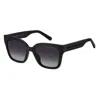 Marc Jacobs Polarized Grey Shaded Square Ladies Sunglasses Marc 658/s 008a/wj 53 In Black