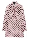 Marc Jacobs Polka-dot Pattern Pleated Mini Dress In Pink