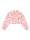 Marc Jacobs Polka Dot-print Denim Jacket In Pink
