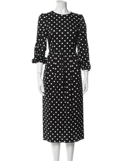 Pre-owned Marc Jacobs Polka Dot Print Long Dress In Black