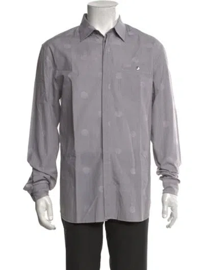 Pre-owned Marc Jacobs Polka Dot Print Long Sleeve Dress Shirt In Grey