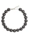 Marc Jacobs Polka Dot Crystal-embellished Necklace In Black