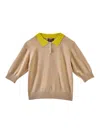 Marc Jacobs Contrast-collar Wool Polo In Neutral