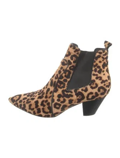 Pre-owned Marc Jacobs Ponyhair Animal Print Chelsea Boots In Brown
