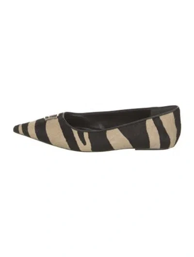 Pre-owned Marc Jacobs Ponyhair Animal Print Flats In Neutrals