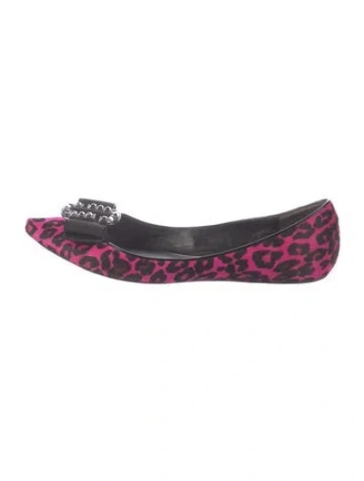 Pre-owned Marc Jacobs Ponyhair Animal Print Flats In Purple