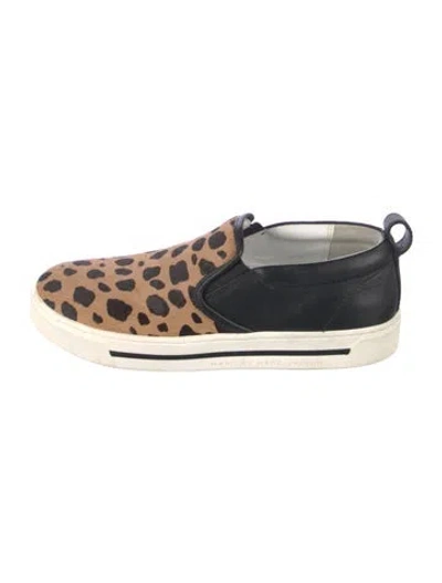 Pre-owned Marc Jacobs Ponyhair Animal Print Flats In White