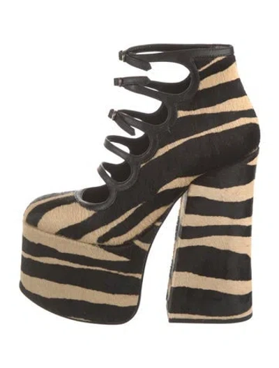 Pre-owned Marc Jacobs Ponyhair Animal Print Pumps In Neutrals