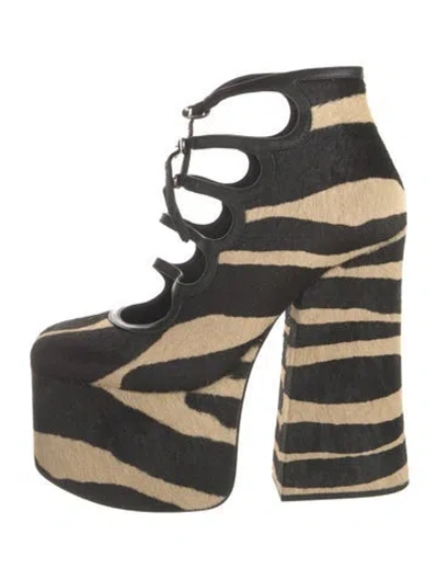 Pre-owned Marc Jacobs Ponyhair Animal Print Pumps In Neutrals