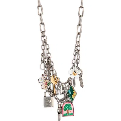 Marc Jacobs Pop Americana Charm Necklace In Silver