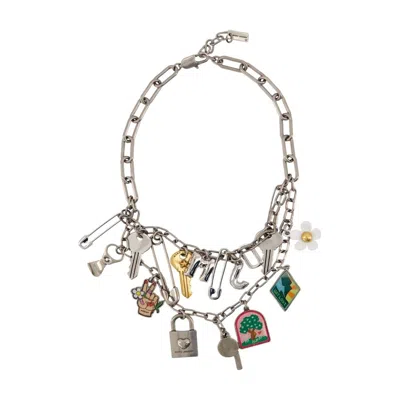 Marc Jacobs Pop Americana Charm Necklace In Silver