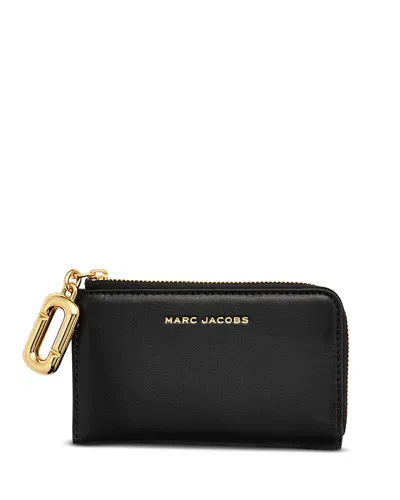 Marc Jacobs Pop J Marc Slim Leather Compact Wallet In Black