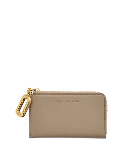 Marc Jacobs Pop J Marc Slim Leather Compact Wallet In Nude