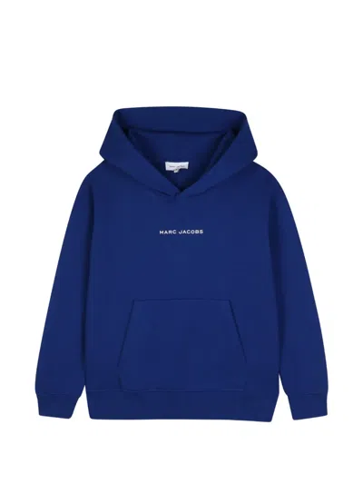 Marc Jacobs Kids' Popcorn-print Logo Hoodie In Blue